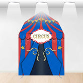 Lofaris Blue Red Circus Barn Door Arch Birthday Backdrop